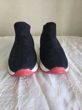 DKNYC Black and Red Slip-On Knit Sneakers